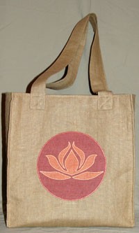 Lotus Linen Tote Bag