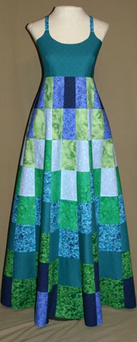 Blues & Greens Patchwork Dress