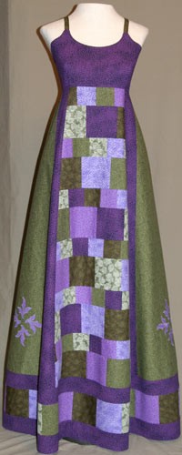 Green & Purple Patchwork Dress