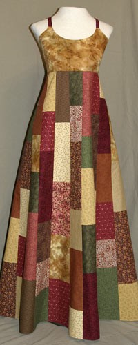 Earthy Hues Random Patchwork Dress