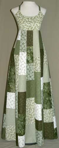 Moss Agate Random Patchwork Dress