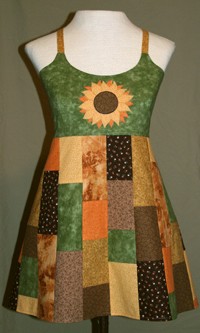 Sunflower Random Patchwork Apron Top