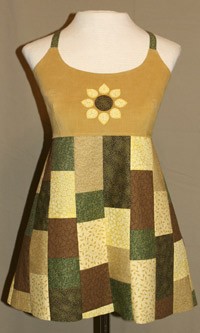 Summer Sunflower Patchwork Apron Top